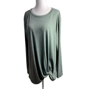 NWT Green Twist Front Long Sleeve Casual Top 2XL